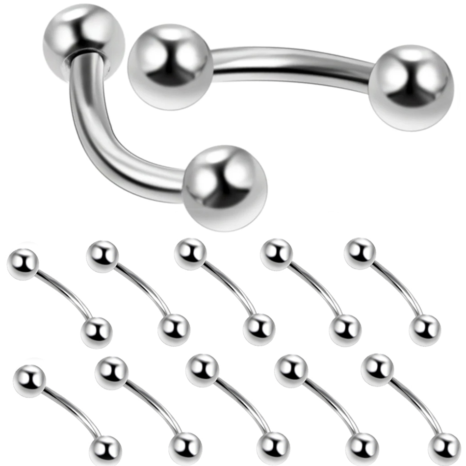 Rook Curved Barbell - 10 개/몫 스틸 눈썹 바나나 피어싱