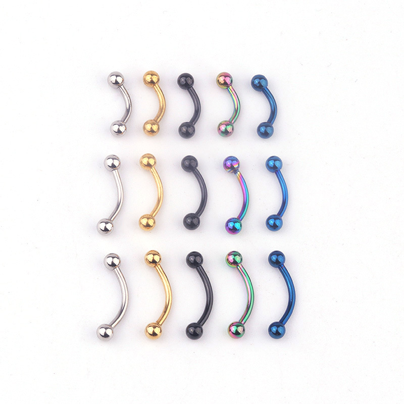 Body Jewelry Ear - 5개/세트 16G 316L 스테인리스 스틸 곡선형
