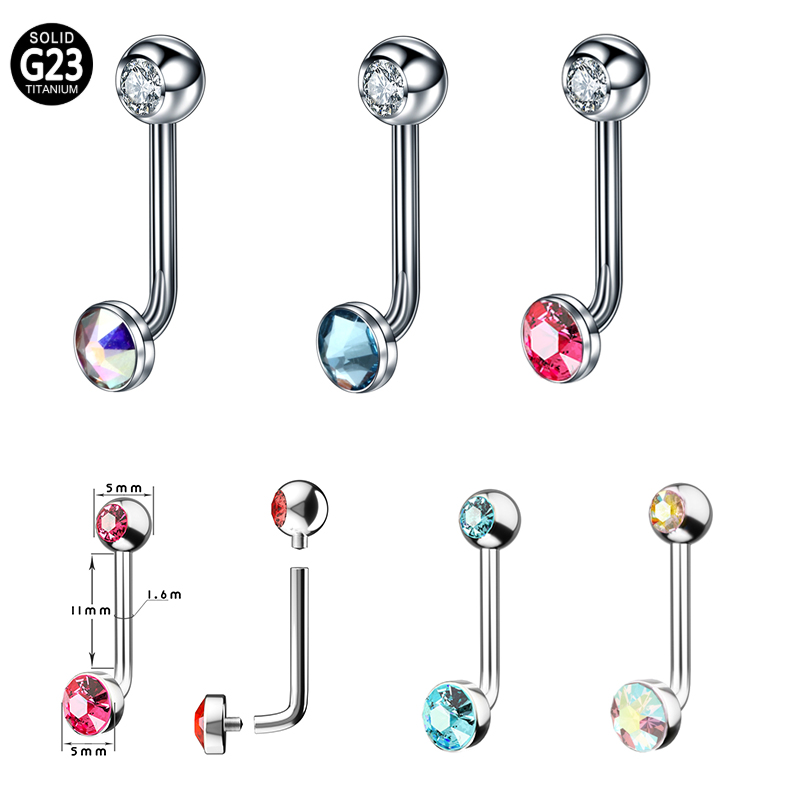 Body Jewelry Vch - 1PC F136 티타늄 14G CZ 보석