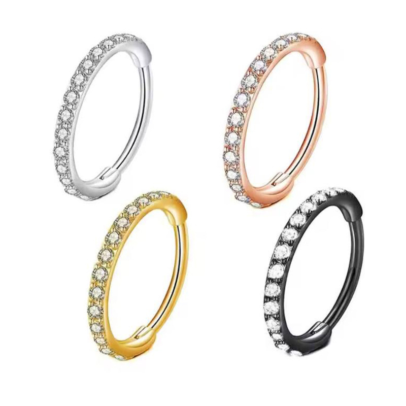 Body Jewelry Ear - 16G 투명 CZ 코링 후프 316L