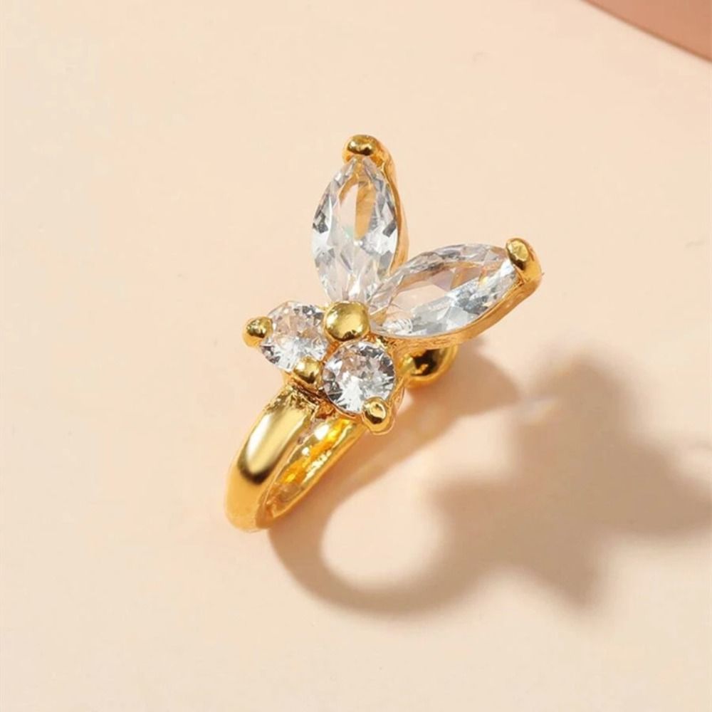 Body Jewelry Ear - 라인스톤 나비 코링 지르콘 구리 클립온