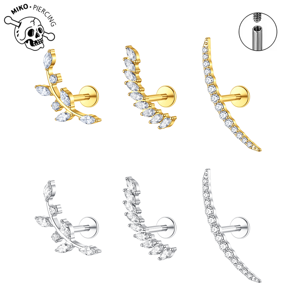 Flat Back Labret Stud - G23 티타늄 이어 클라이머 연골 헬릭스
