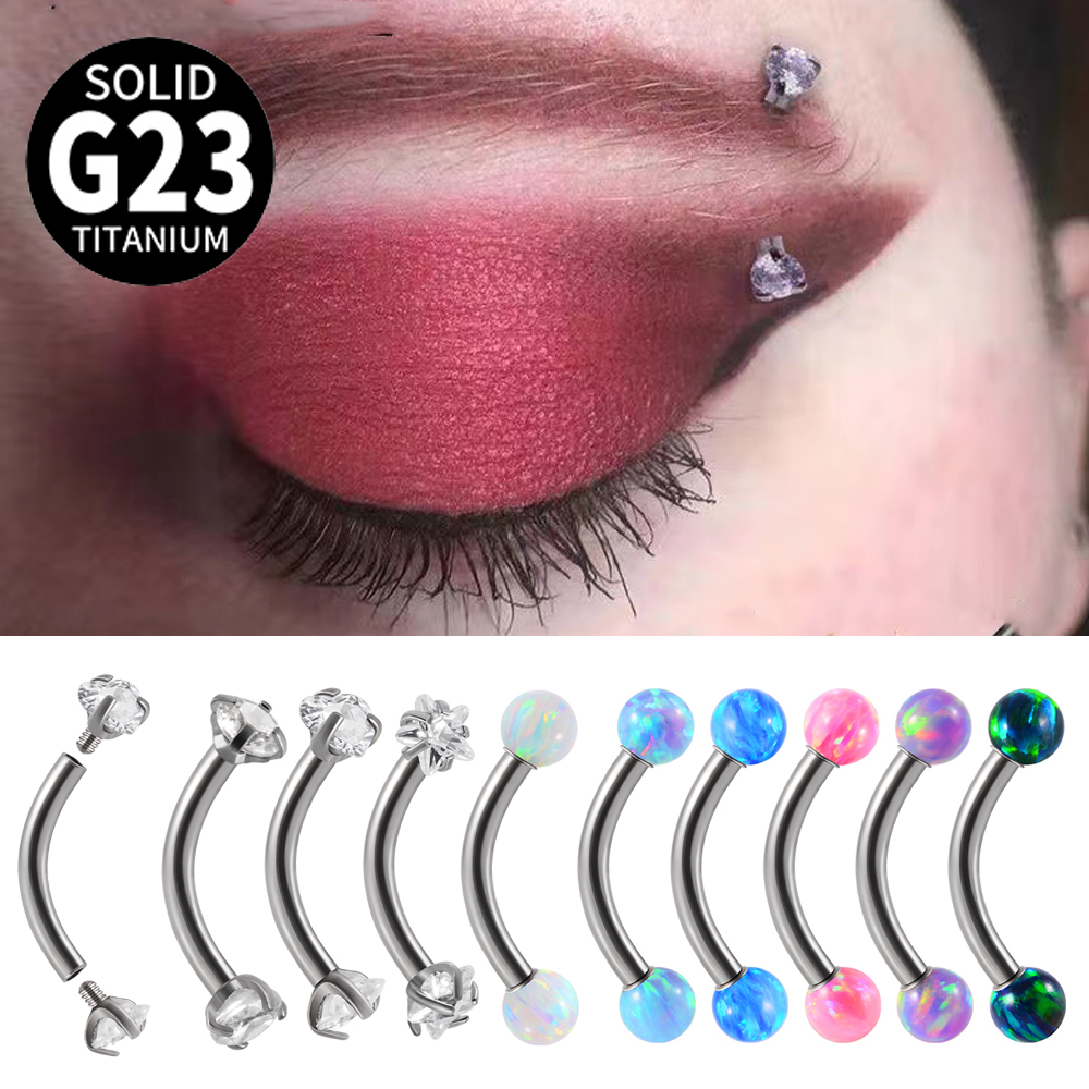 Rook Curved Barbell - 1PC G23 티타늄 CZ 내부 스레드