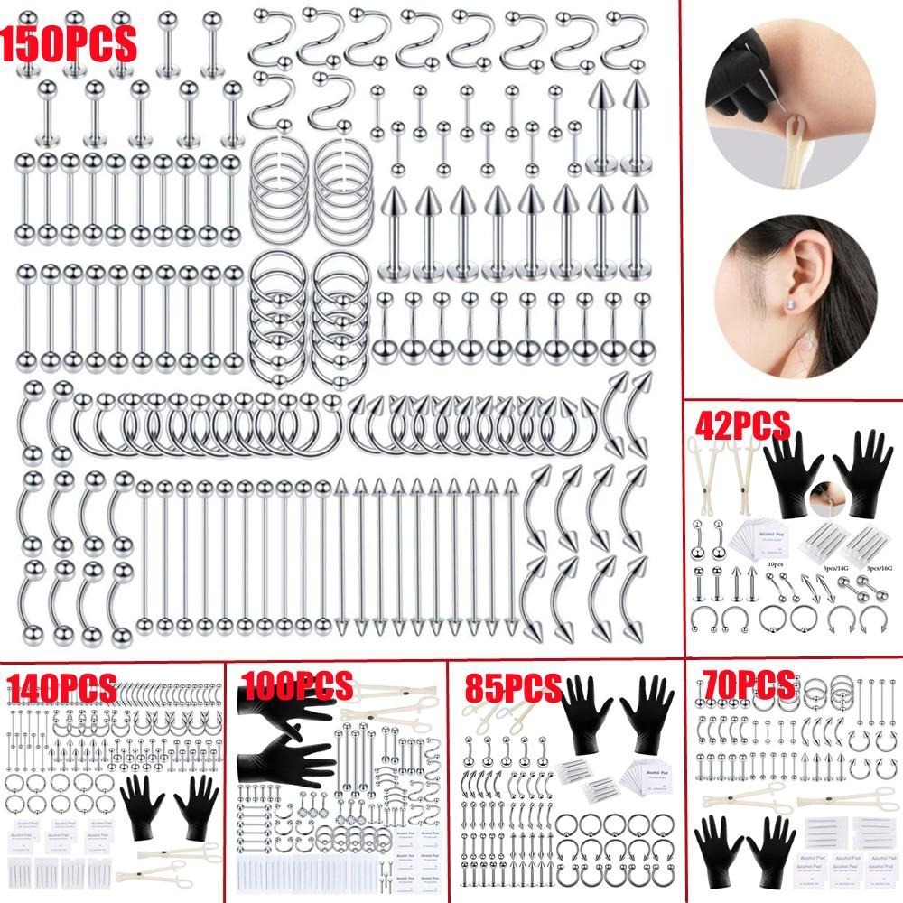 Body Jewelry Tool - 150/140/85/70/42개 바디 피어싱 키트 쥬얼리 도구