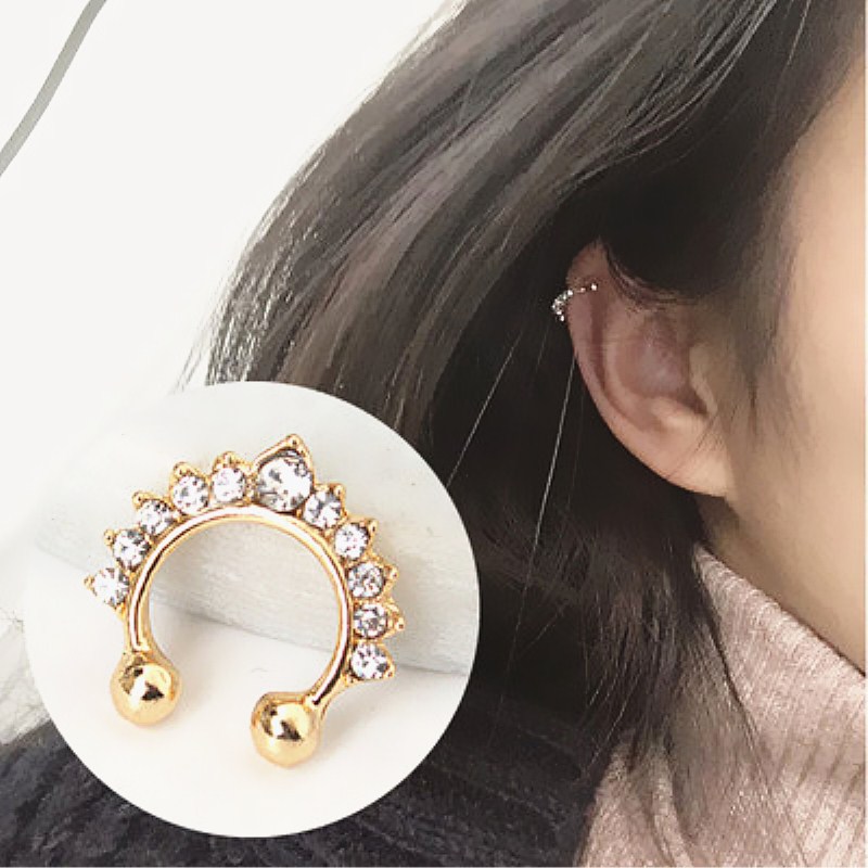 Body Jewelry Ear - 여성용 U자형 코 클립, 가짜 코