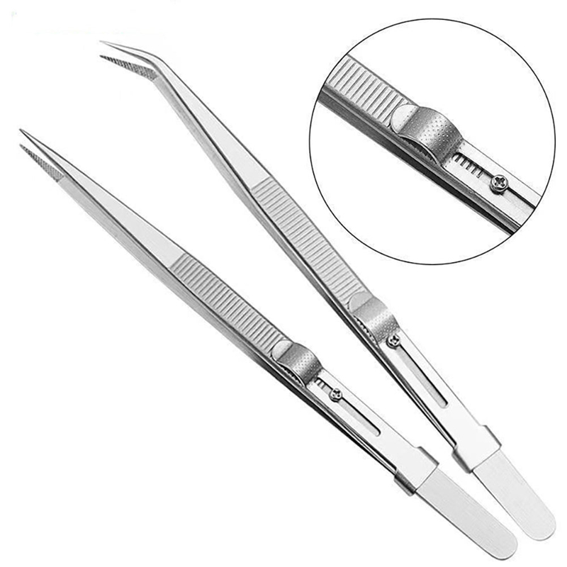 Body Jewelry Tool - 조정 가능한 자체 클램핑 핀셋 보석
