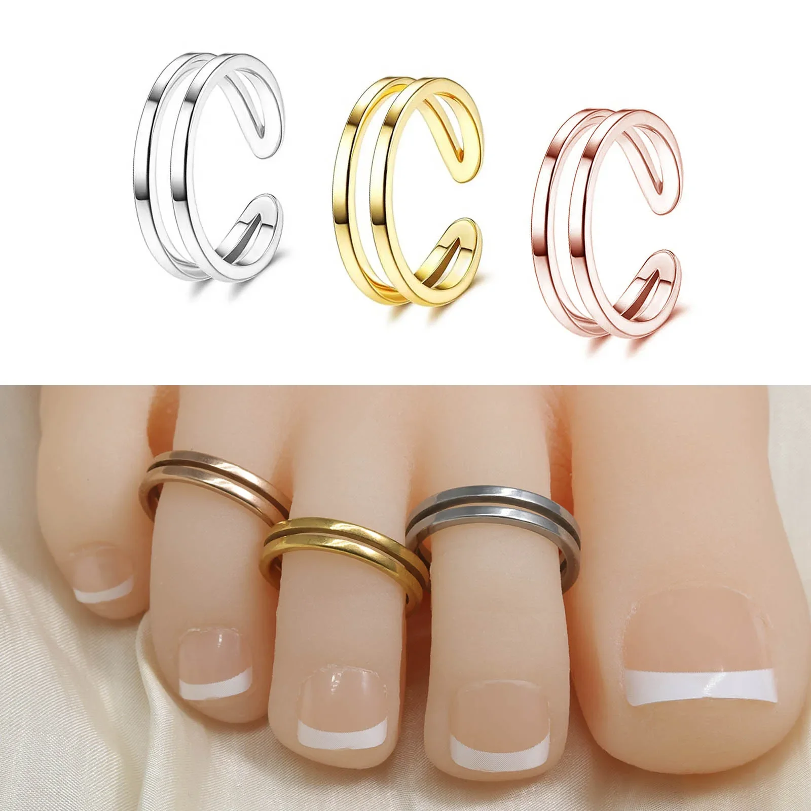 Body Jewelry Waterproof - 1pc/3pcs 로터스 할로우 크라운 스테인레스 스틸