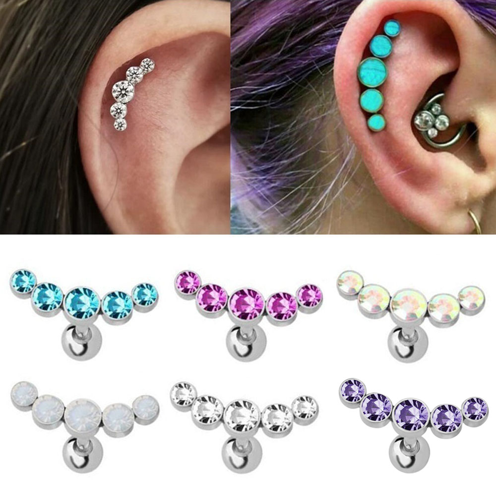 Body Jewelry Ear - 1개 패션 16G 크리스탈 젬 오팔