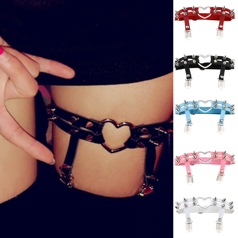 Body Jewelry Thigh Chain - DIEZI 펑크 고스 PU 가죽 탄성