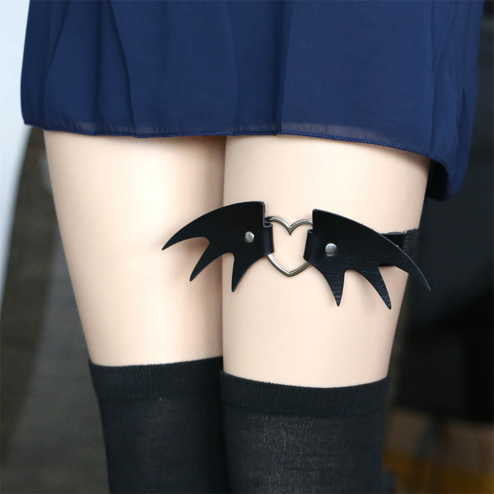 Body Jewelry Thigh Chain - 2024 신축성 고양이 박쥐 날개 하트