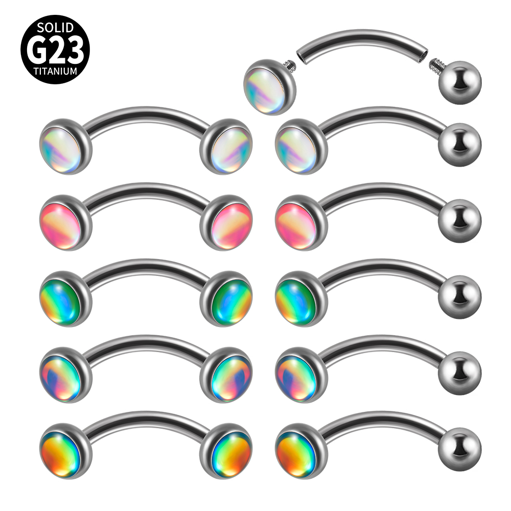 Rook Curved Barbell - 1PC G23 티타늄 16G 플래시 보석