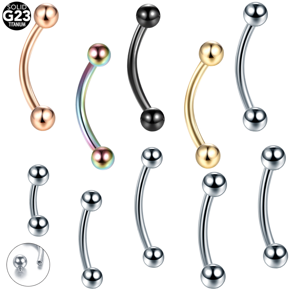 Rook Curved Barbell - 10 개/몫 G23 티타늄 눈썹 바나나