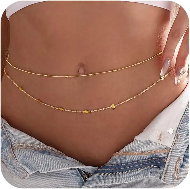 Body Jewelry Waterproof - 여성 방수 바디 체인 18K 금도금