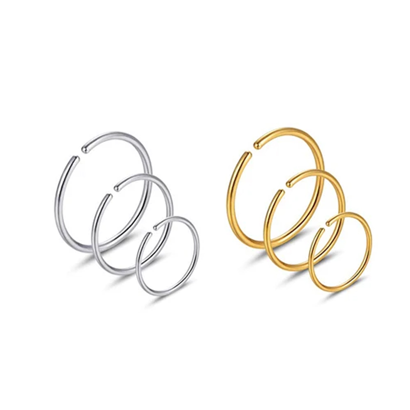 Body Jewelry Ear - 6개/세트 저자극성 코링 후프 316L 외과용