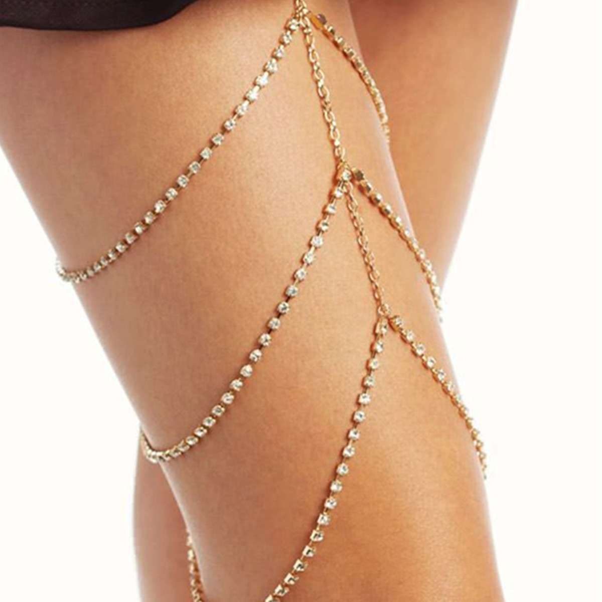 Body Jewelry Thigh Chain - 허벅지 체인 멀티 레이어 클로 메탈