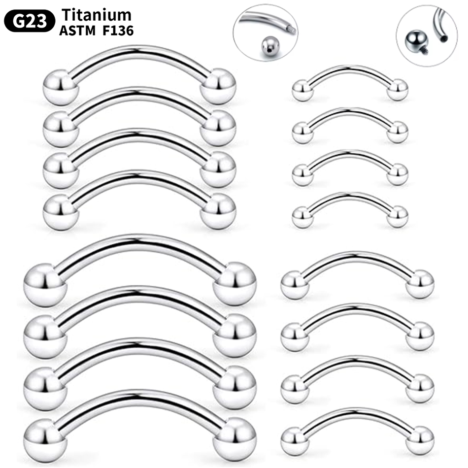 Rook Curved Barbell - 1Pc 티타늄 피어싱 곡선 바벨 눈썹