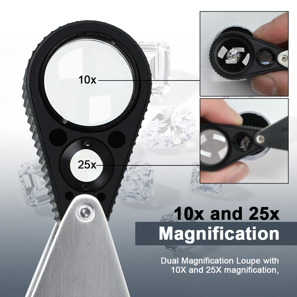 Body Jewelry Repair - 듀얼 10X 25X 보석 루페 -