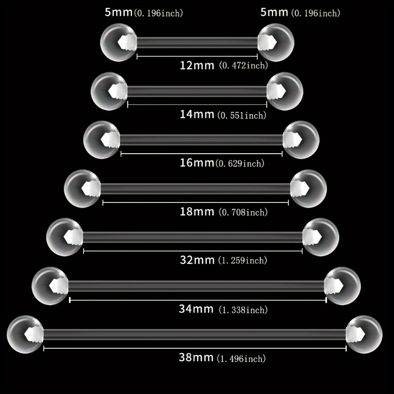 Body Jewelry Store - JKC Store 10pcs 아크릴 바벨 세트