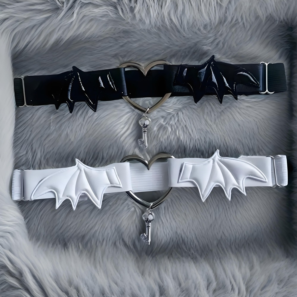 Body Jewelry Thigh Chain - 고딕 하라주쿠 블랙 하트 윙 다리