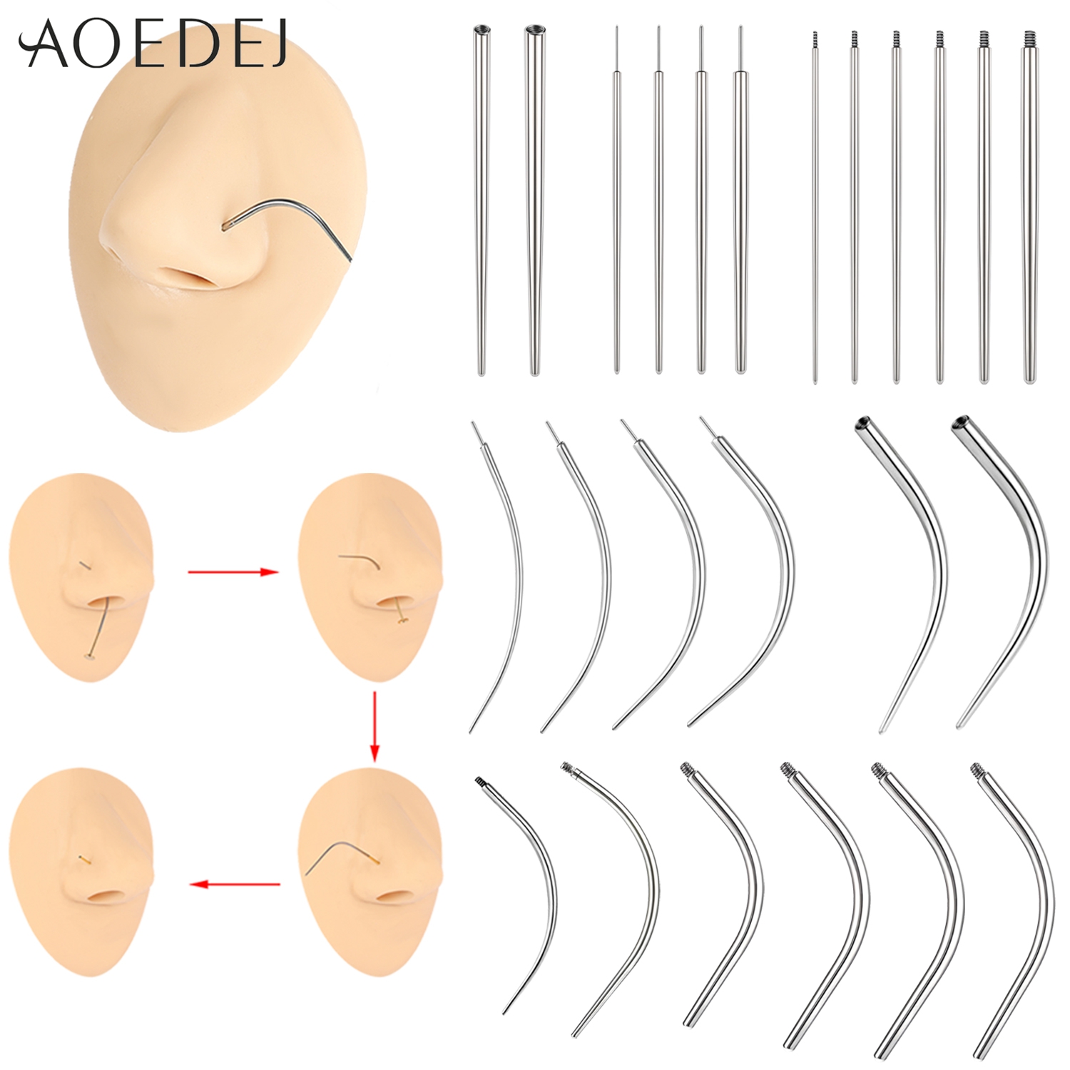 Nostril Screw Pin - AOEDEJ 1 조각 스테인레스 스틸 피어싱