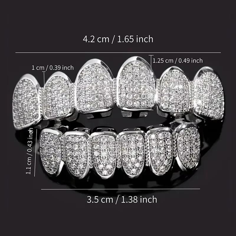 펑크 힙합 - 유니섹스 실버/골드 탈부착 가능한 상하악 - Body Jewelry Tool 리뷰 및 가격