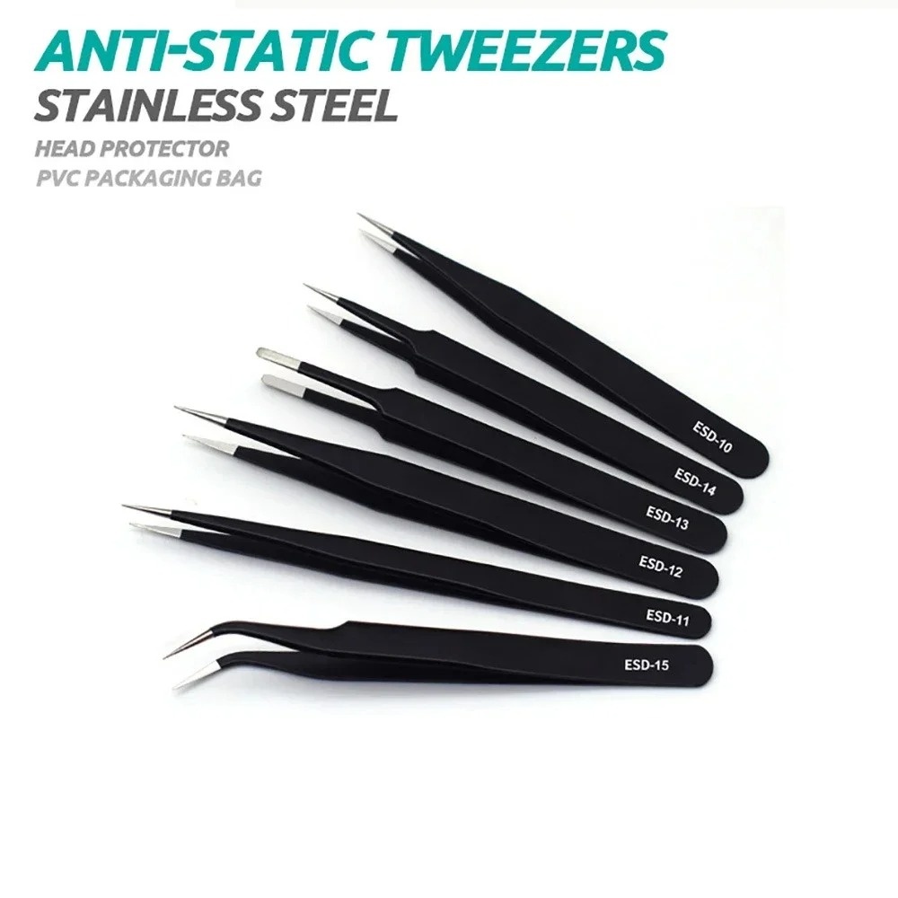 6pcs 스테인레스 스틸 정전기 방지 정밀 ESD 핀셋 - Body Jewelry Tool 리뷰 및 가격