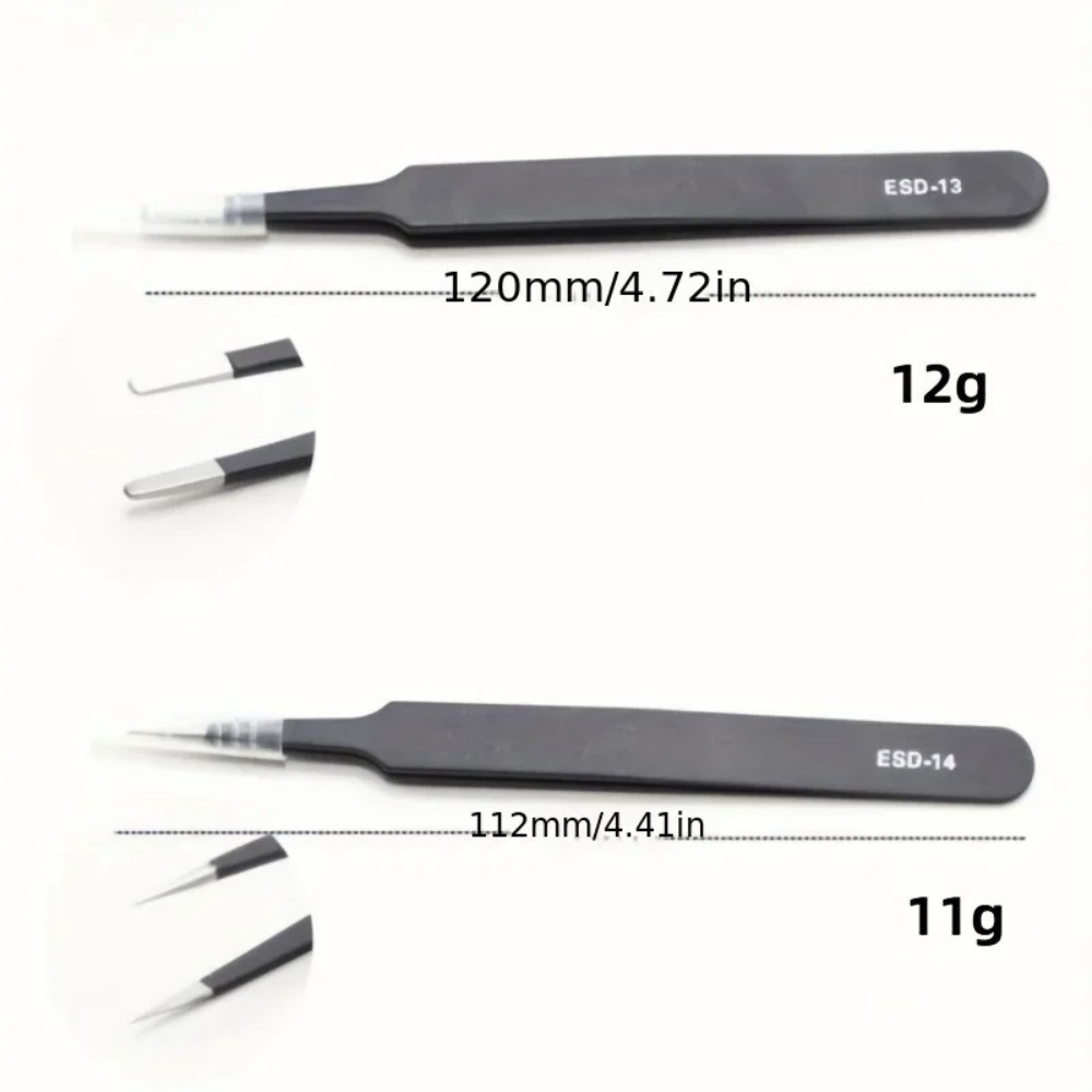 6pcs 스테인레스 스틸 정전기 방지 정밀 ESD 핀셋 - Body Jewelry Tool 리뷰 및 가격