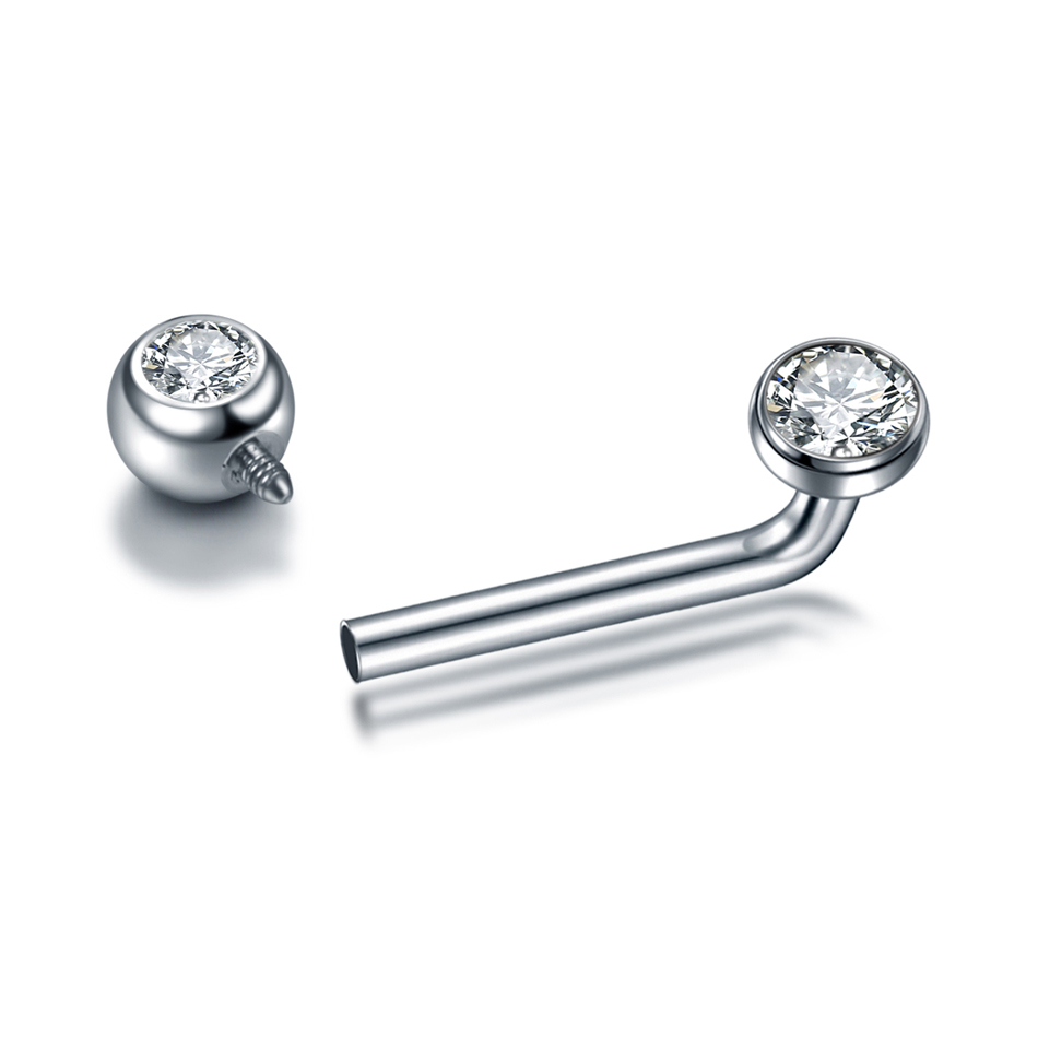 1PC G23 티타늄 CZ 곡선 바벨 크리스티나 수직  - Body Jewelry Vch 리뷰 및 가격