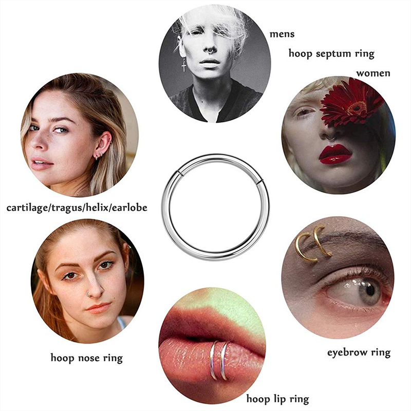 16G 316L 수술용 스틸 힌지 클리커 코/격막 링, - Body Jewelry Ear 리뷰 및 가격