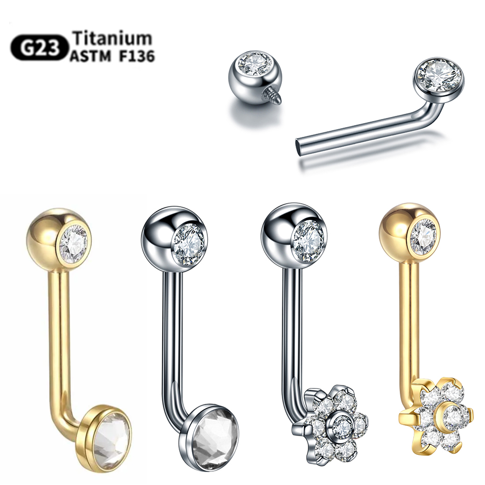1PC 티타늄 크리스티나 수직 후드 피어싱 꽃 립 배꼽 - Body Jewelry Vch 리뷰 및 가격