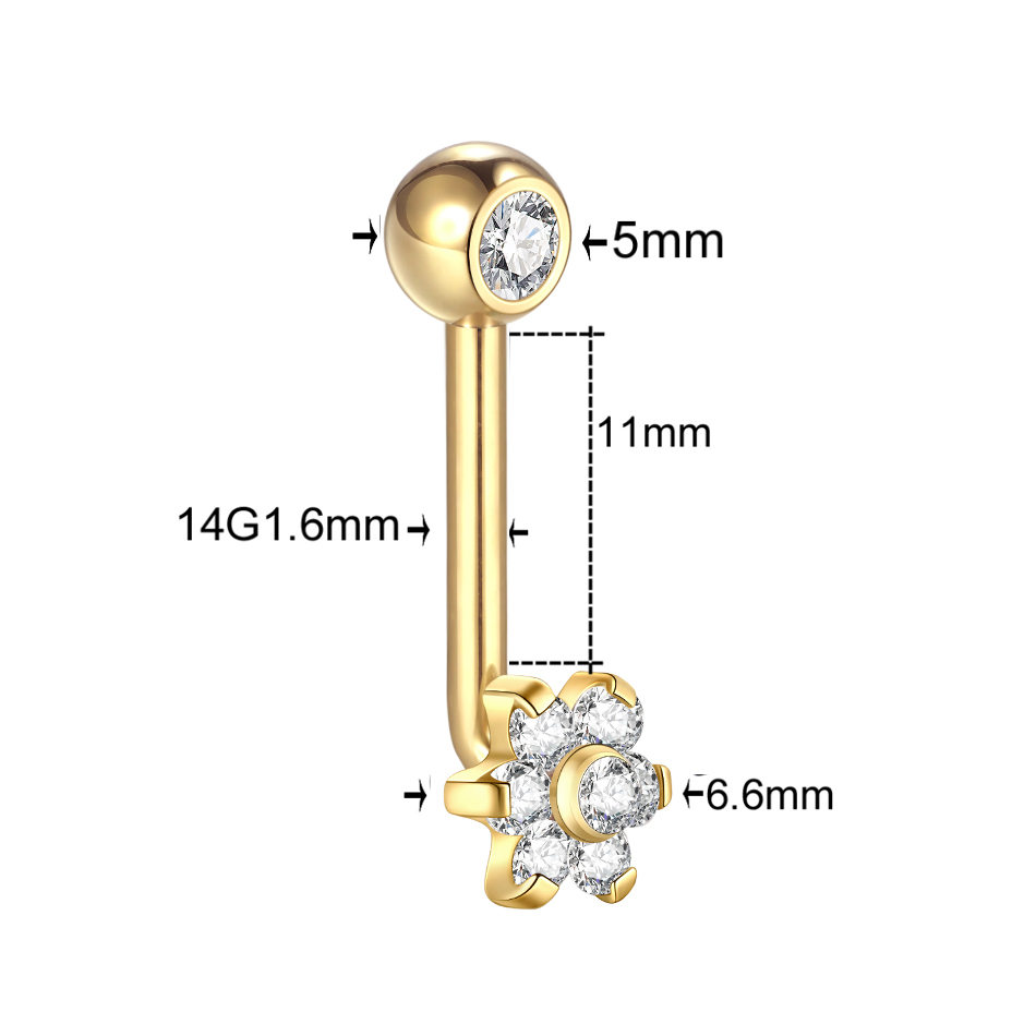 1PC 티타늄 크리스티나 수직 후드 피어싱 꽃 립 배꼽 - Body Jewelry Vch 리뷰 및 가격