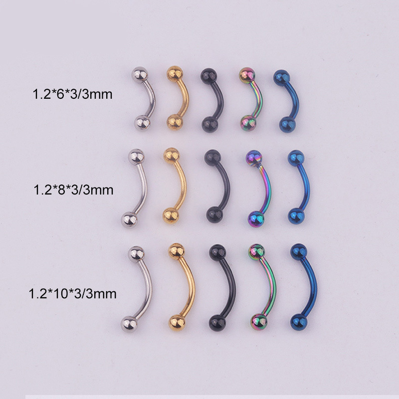 5개/세트 16G 316L 스테인리스 스틸 곡선형 바벨 - Body Jewelry Ear 리뷰 및 가격