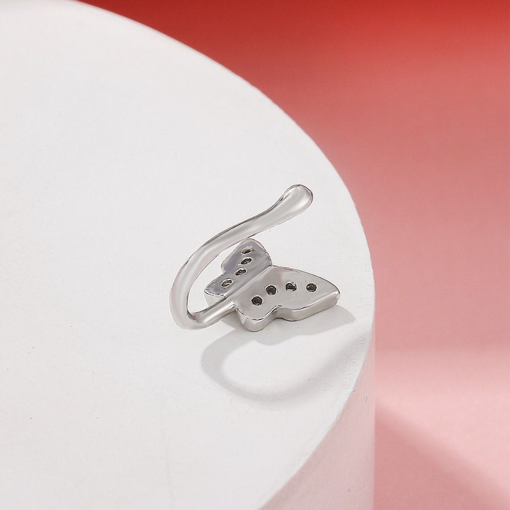 라인스톤 나비 코링 지르콘 구리 클립온 코 후프 링 바 - Body Jewelry Ear 리뷰 및 가격
