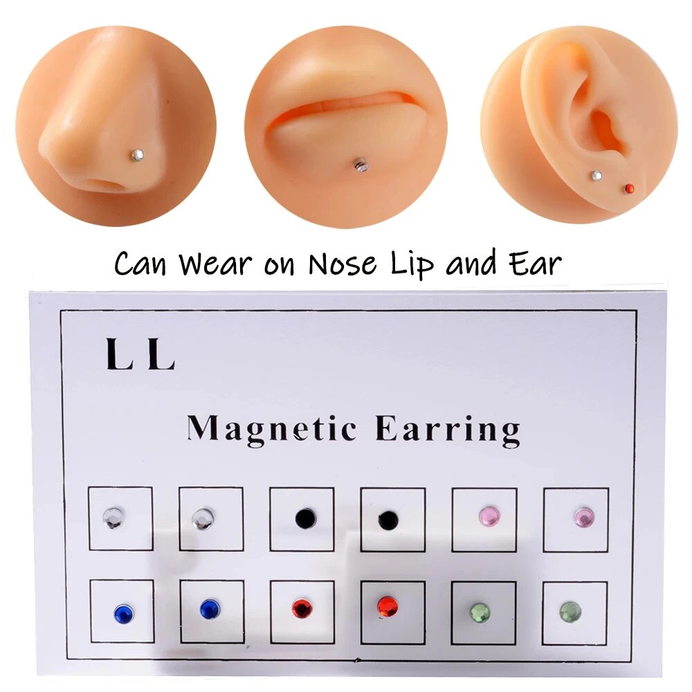 12PCS/카드 가짜 사기꾼 비 피어싱 자석 귀 Tra - Body Jewelry Ear 리뷰 및 가격