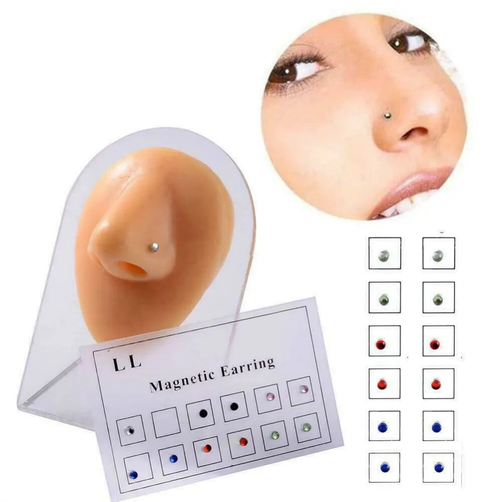 12PCS/카드 가짜 사기꾼 비 피어싱 자석 귀 Tra - Body Jewelry Ear 리뷰 및 가격