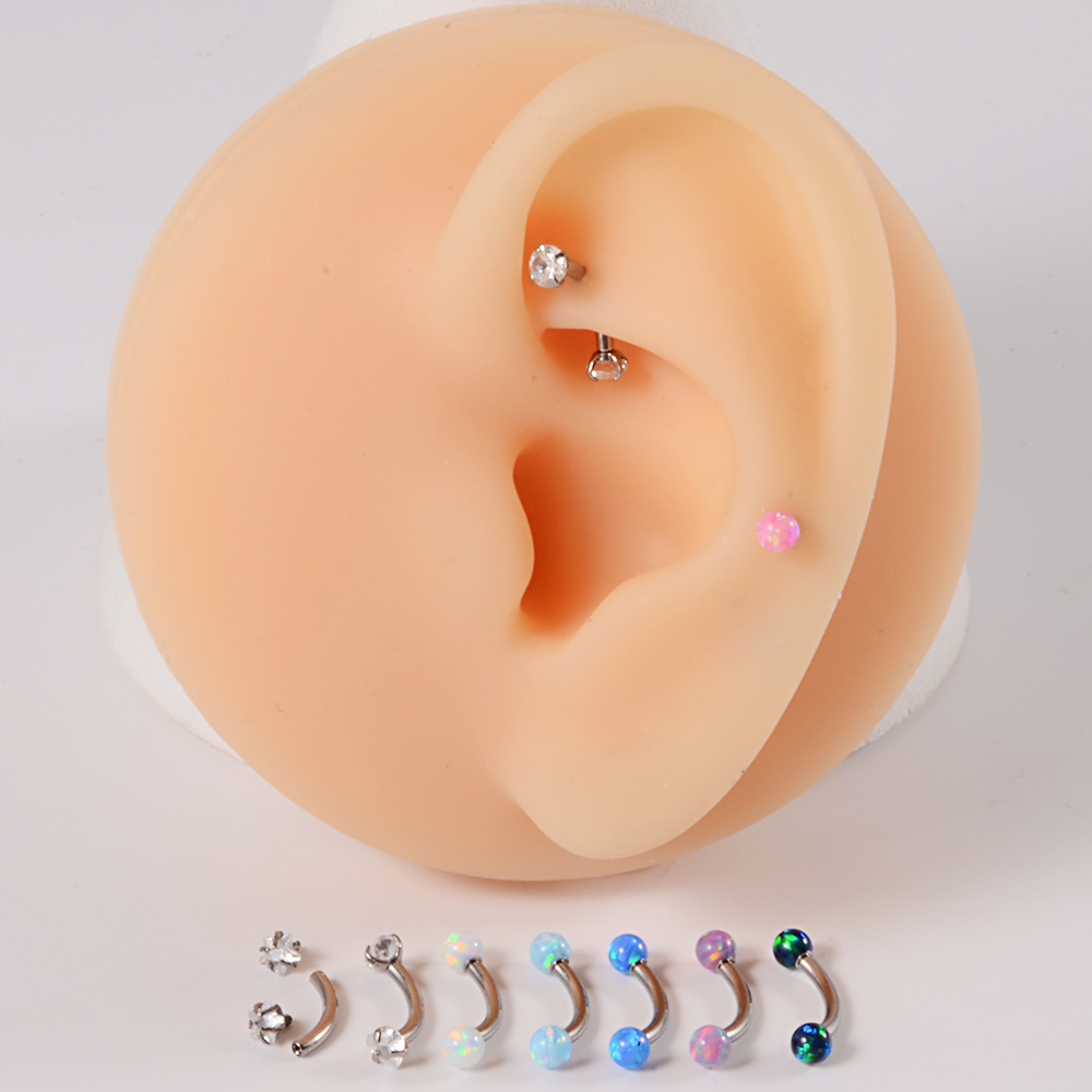 1PC G23 티타늄 CZ 내부 스레드 곡선 바벨 오팔 - Rook Curved Barbell 리뷰 및 가격
