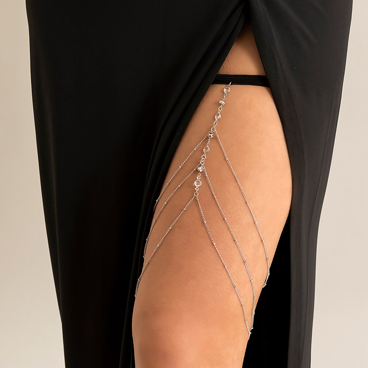 Boho 탄성 밴드 크리스탈 다리 허벅지 체인 여성을위 - Body Jewelry Thigh Chain 리뷰 및 가격