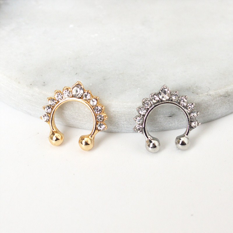 여성용 U자형 코 클립, 가짜 코 반지 및 스터드, 비 - Body Jewelry Ear 리뷰 및 가격