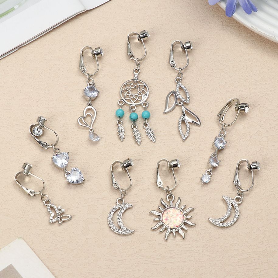 가짜 배꼽 피어싱 하트 클립형 배꼽 피어싱 달 모양 연 - Body Jewelry Ear 리뷰 및 가격