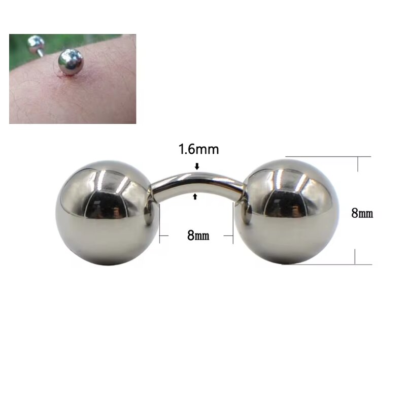 1피스 빅볼 316L 외부 나사형 벤트 커브드 바벨 V - Body Jewelry Vch 리뷰 및 가격