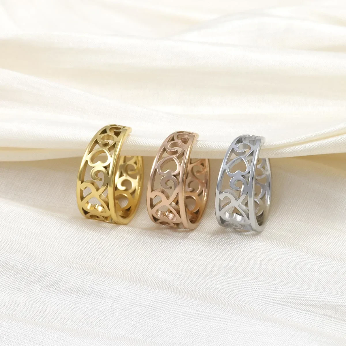 1pc/3pcs 로터스 할로우 크라운 스테인레스 스틸  - Body Jewelry Waterproof 리뷰 및 가격