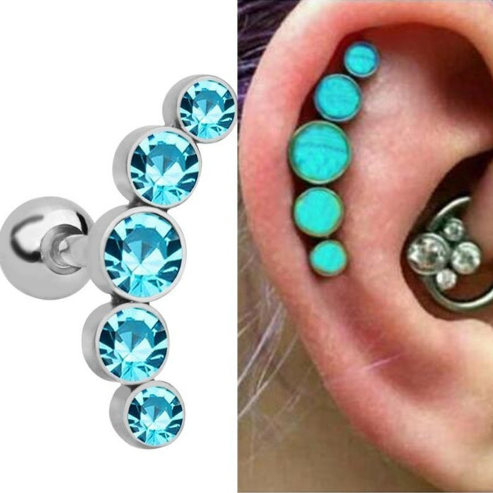 1개 패션 16G 크리스탈 젬 오팔 귀 피어싱 바디 주 - Body Jewelry Ear 리뷰 및 가격