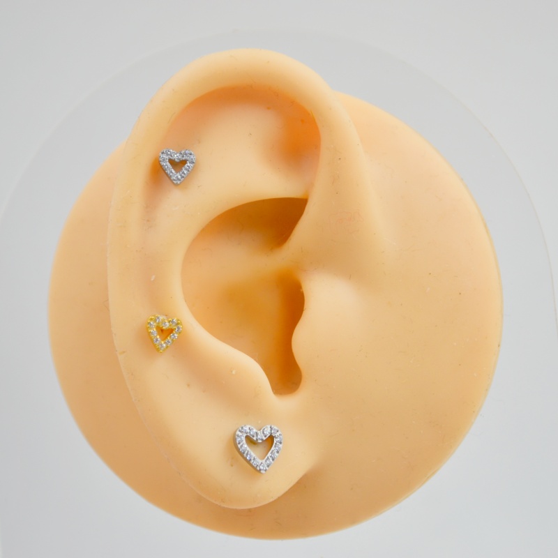 바디 쥬얼리 16G x 8mm G23 티타늄 하트 CZ - Rook Curved Barbell 리뷰 및 가격