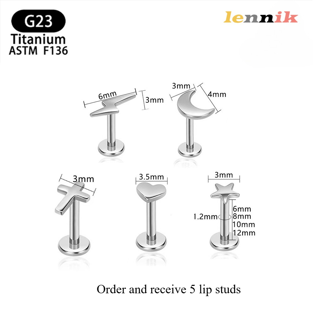 LENNIK F136 티타늄 합금 크로스 하트 번개 달 - Body Jewelry Titanium 리뷰 및 가격