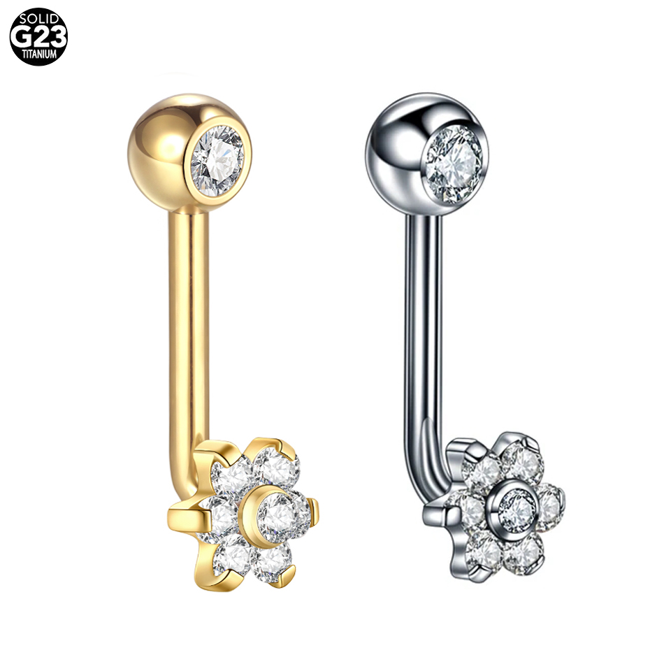 G23 티타늄 크리스탈 플라워 크리스티나 피어싱, 수직 - Body Jewelry Vch 리뷰 및 가격