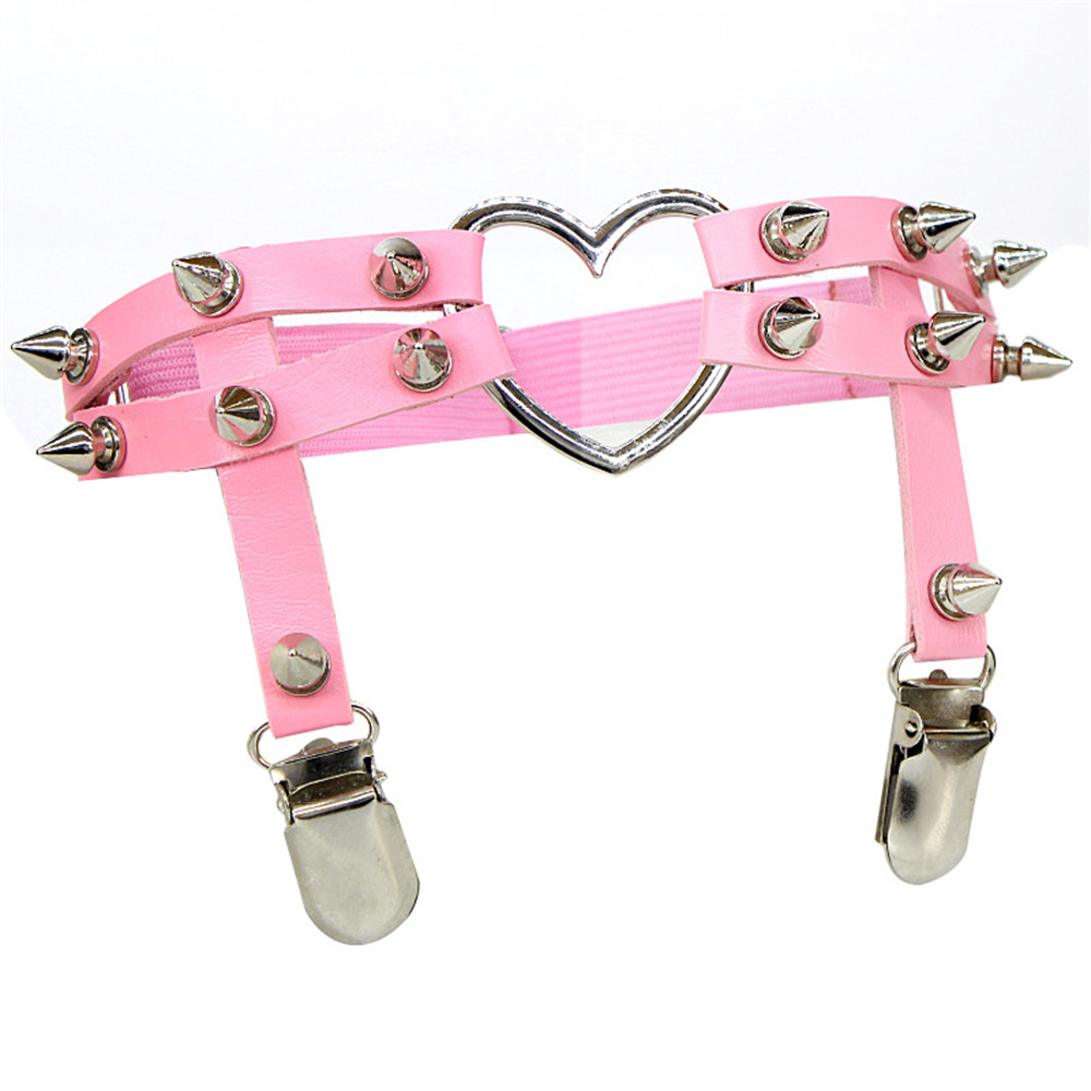1Pcs 여성 펑크 고스 하트 PU 가죽 탄성 다리 반 - Body Jewelry By The Chain Gang 리뷰 및 가격