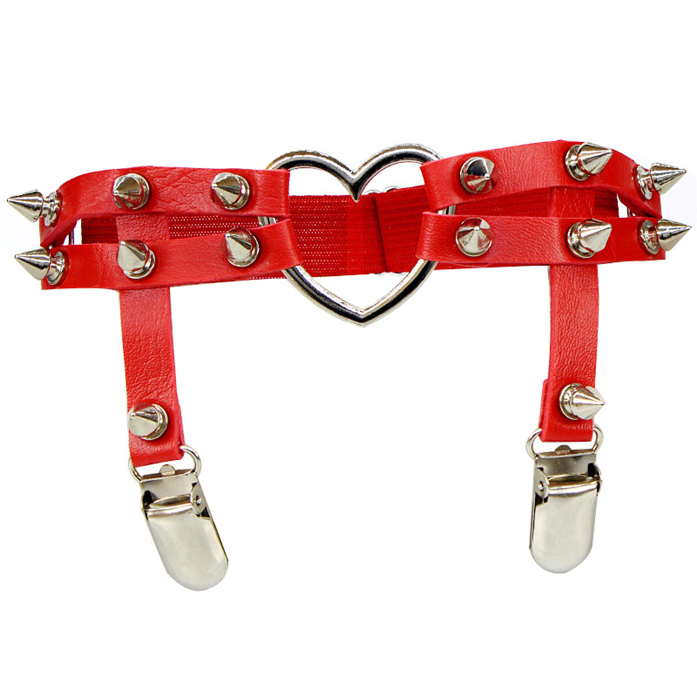 1Pcs 여성 펑크 고스 하트 PU 가죽 탄성 다리 반 - Body Jewelry By The Chain Gang 리뷰 및 가격