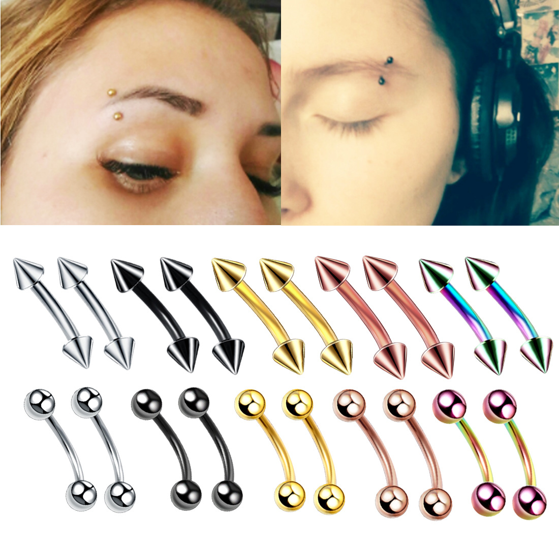 강철 눈썹 바나나 피어싱 링, 곡선 바벨 립 링, 스너 - Rook Curved Barbell 리뷰 및 가격