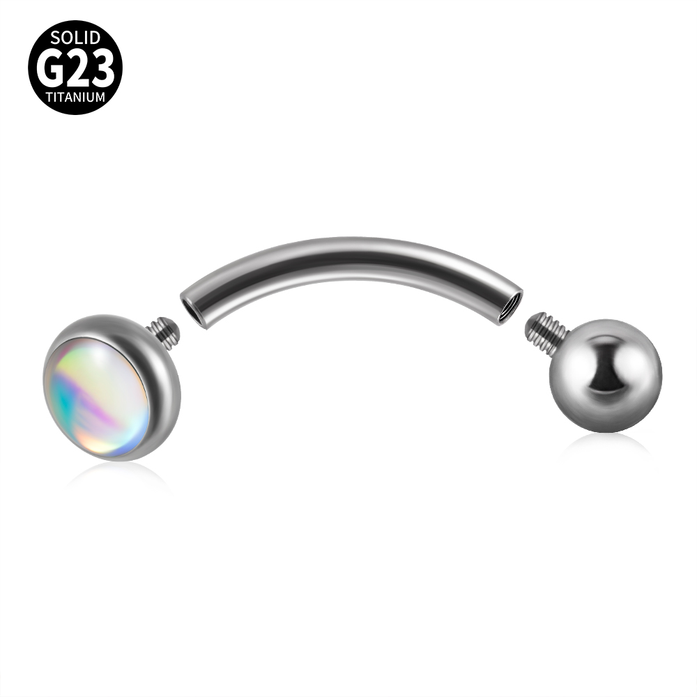 1PC G23 티타늄 16G 플래시 보석 루크 피어싱  - Rook Curved Barbell 리뷰 및 가격