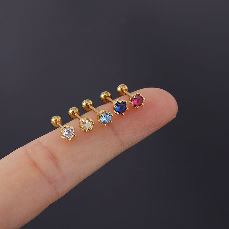 CZ 크리스탈 탑 플랫 백 라브렛 먼로 립 코 연골 헬 - Flat Back Labret Stud 리뷰 및 가격
